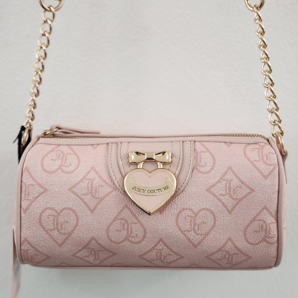 Juicy Couture Handbags - Juicy Couture Pink Clay Heart Accent Crossbody Shoulder Bag